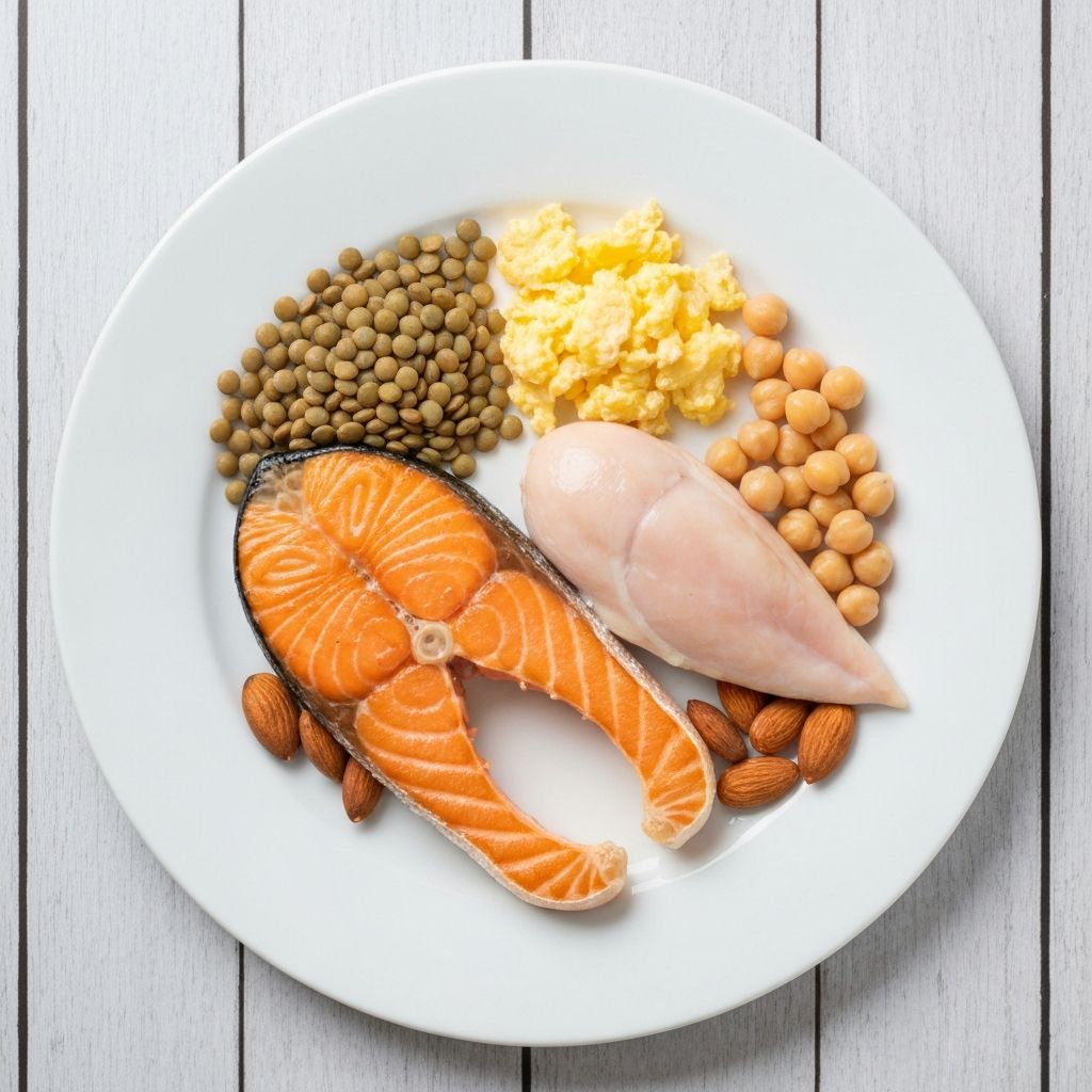 Lean proteins - grilled fish, chicken, eggs, and legumes
